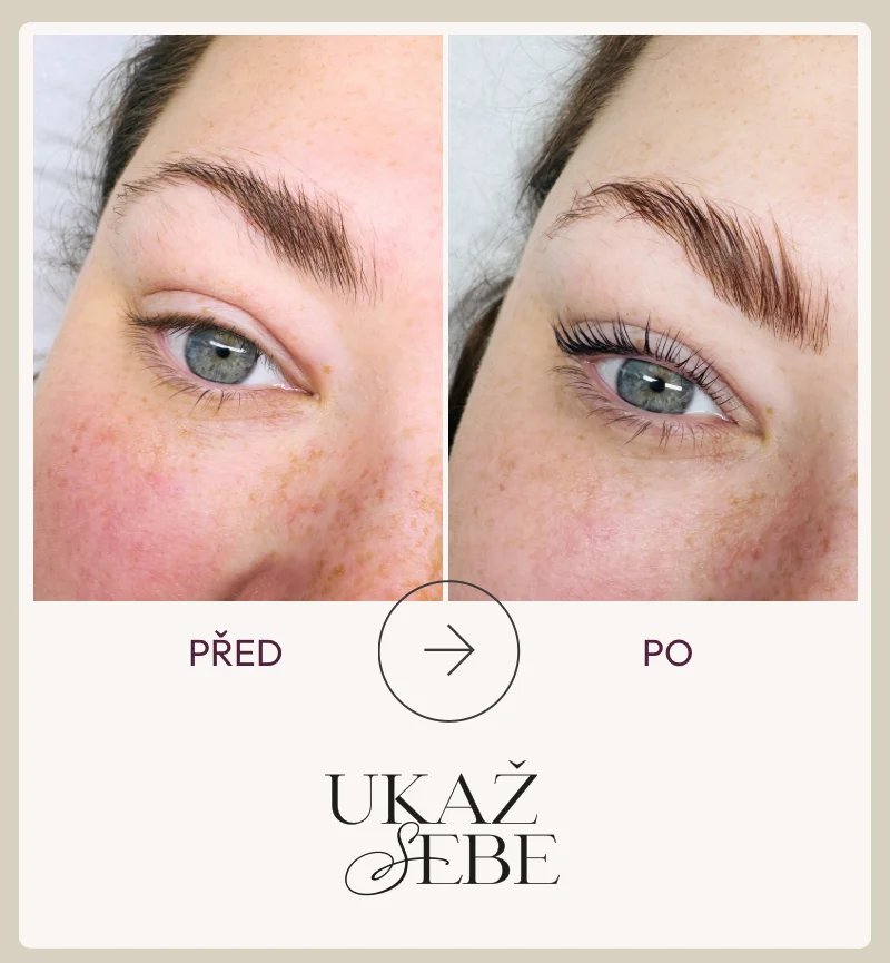 Lash Lifting a laminace obočí – před a po